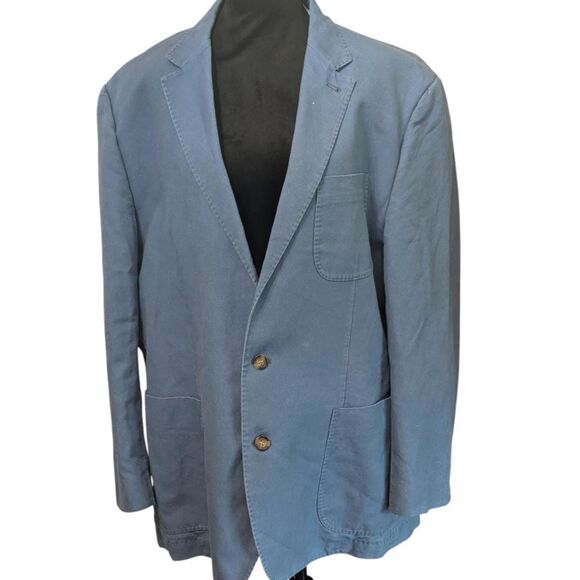 Peter Millar XXL Blue Linen Cotton Sport Coat Blazer Prep Coastal Grandfather - Picture 2 of 7